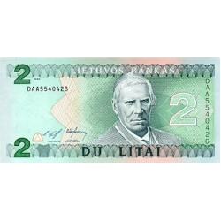 1993 - Lituania PIC 54a billete de 2 Litai 1993 - Lituania PIC 54a billete de 2 Litai
