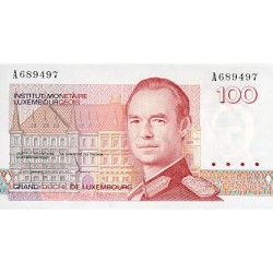 1986 - Luxemburgo Pic 58a billete de 100 Francos