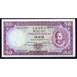 1981 - Macau Pic  60b     50 Patacas  banknote