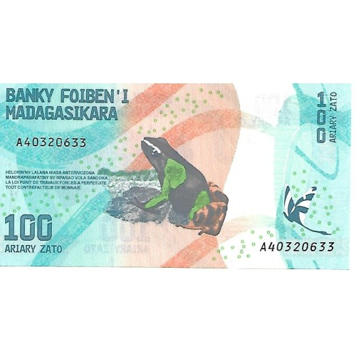 2017 - Madagascar PIC 97 billete de 100 Ariary S/C