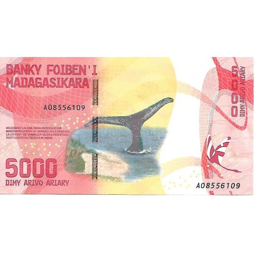 2017 - Madagascar PIC 102 billete de 5000 Ariary S/C