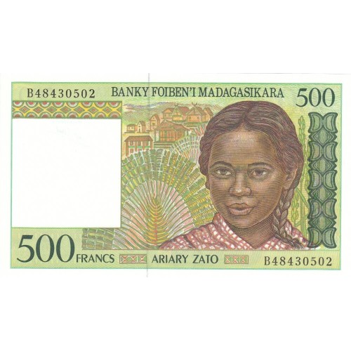 1994 - Madagascar pic 75 billete de 500 Francos =100 Ariary