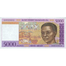 1995 -  Madagascar Pic 78a  5000 Francs =1000 Ariary banknote
