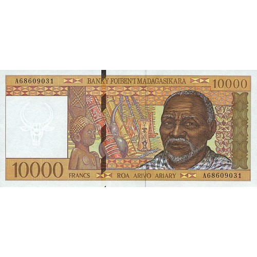 1995 - Madagascar pic 79 billete de 10000 Francos =2000 Ariary