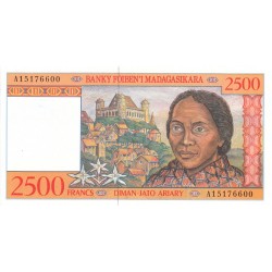 1998 -  Madagascar Pic 81  2500 Francs =500 Ariary banknote
