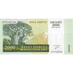 1998 -  Madagascar Pic 82  25000 Francs  banknote