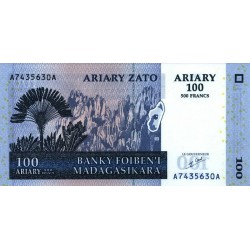 2004 -  Madagascar Pic 86 100 Ariary =500 Francs banknote