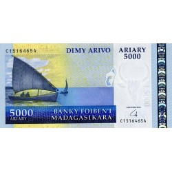 2009 - Madagascar PIC 91b billete de 5000 Ariary S/C