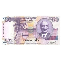 1994 - Malawi PIC 28b    50 Kwacha banknote