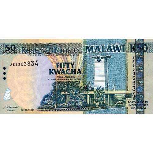 2004 - Malawi PIC 43a   50 Kwacha banknote