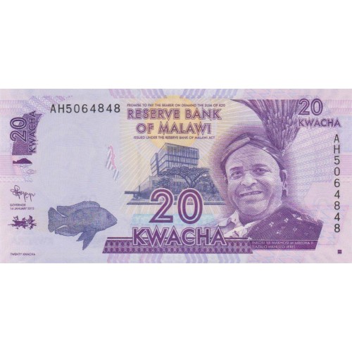 2012 - Malawi PIC 57a   20 Kwacha banknote