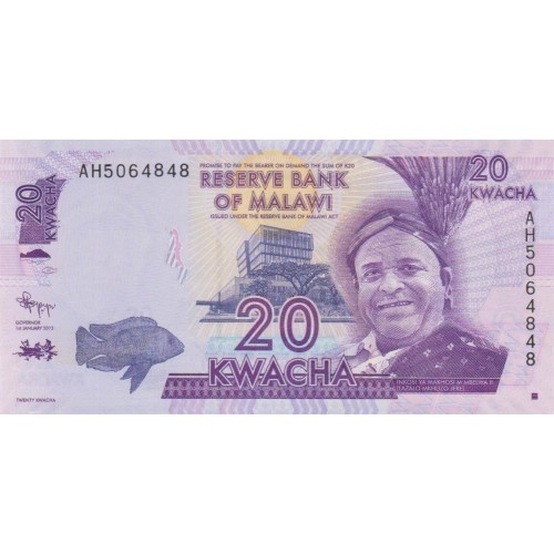 2012 - Malawi PIC 57a billete de 20 Kwacha S/C