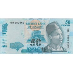 2012 - Malawi PIC 58a billete de 50 Kwacha S/C
