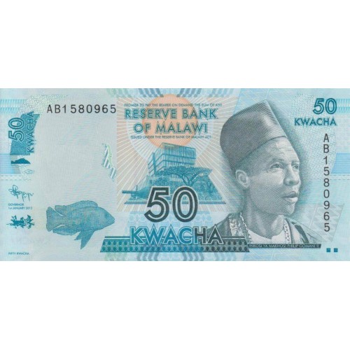2012 - Malawi PIC 58a billete de 50 Kwacha S/C