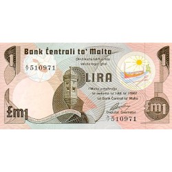 1979 - Malta  Pic 34b                  billete de 1 Libra