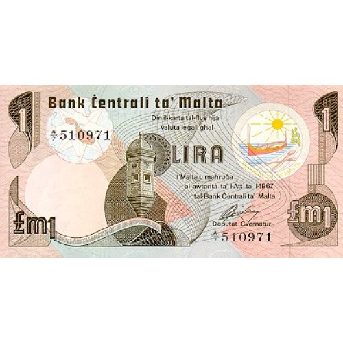 1979 - Malta  Pic 34b                  billete de 1 Libra