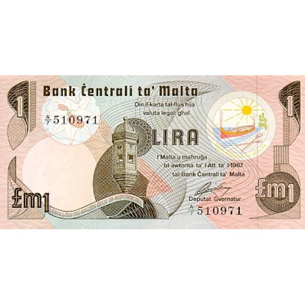 1979 - Malta  Pic 34b                 1 Pound banknote