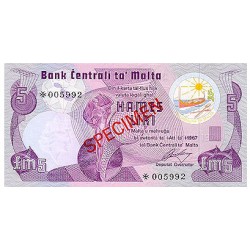 1979 - Malta  Pic CS1 35a                 5 Pound banknote