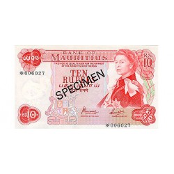1973 - Mauritius Islands  Pic  31c  10 Rupias banknote 