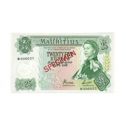 1978 - Mauricio Islas pic 32 c billete de 25 Rupias muestra