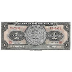 1967 - México PIC 59j billete de 1 Peso S/C 1967 - México PIC 59j billete de 1 Peso S/C