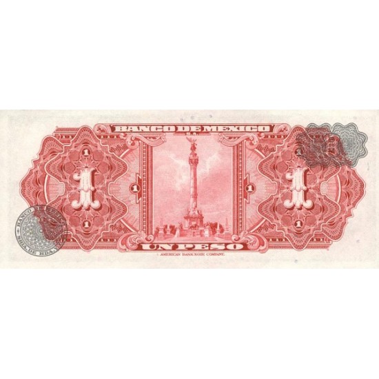 1969 - Mexico P59k 1 Peso banknote 1969 - Mexico P59k 1 Peso banknote