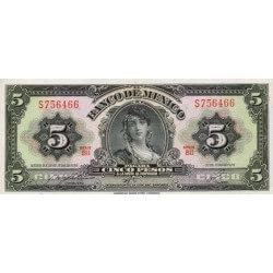 1970 - Mexico P60k 5 Pesos banknote