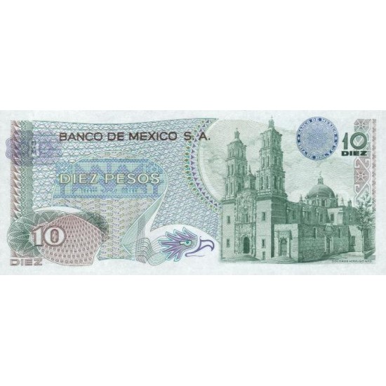 1972 - Mexico P63e 10 Pesos banknote 1972 - Mexico P63e 10 Pesos banknote