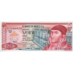 1977 - México P64d billete 20 Pesos