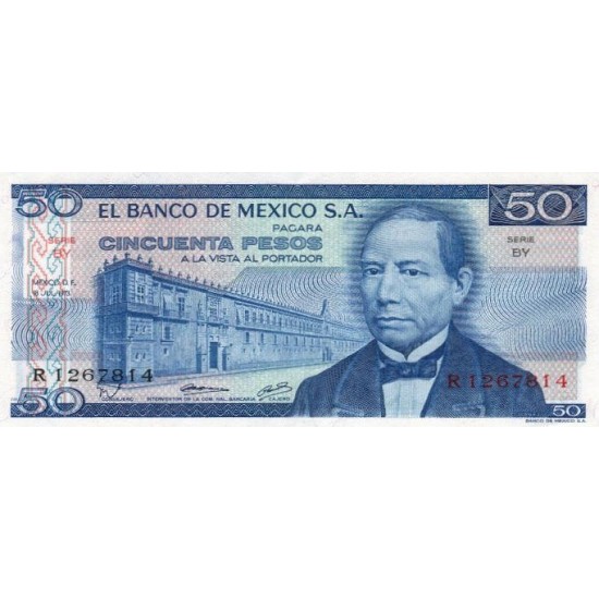 1973 - Mexico P65a 50 Pesos banknote 1973 - Mexico P65a 50 Pesos banknote