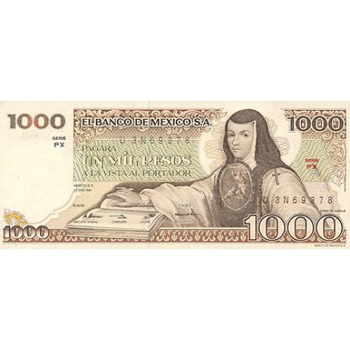 1982 - Mexico PIC 76d 1,000 Pesos banknote UNC