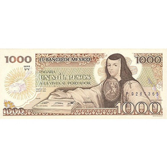 1984 - Mexico P81 1,000 Pesos banknote 1984 - Mexico P81 1,000 Pesos banknote