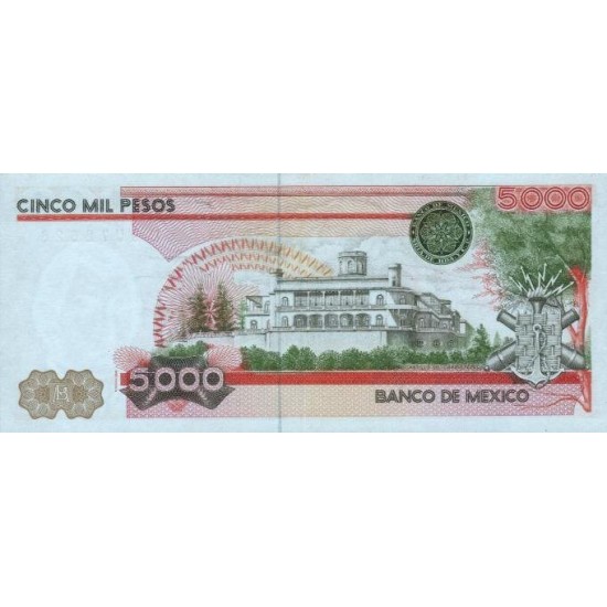 1983 - Mexico P83b 5,000 Pesos banknote 1983 - Mexico P83b 5,000 Pesos banknote