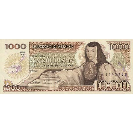 1985 - Mexico P85 1,000 Pesos banknote 1985 - Mexico P85 1,000 Pesos banknote