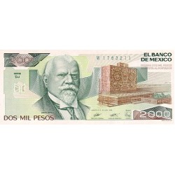 1989 - México PIC 86c billete de 2.000 Pesos S/C 1989 - México PIC 86c billete de 2.000 Pesos S/C