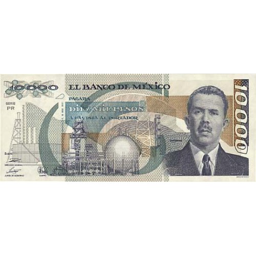 1991 - México P90d billete de 10.000 Pesos MBC