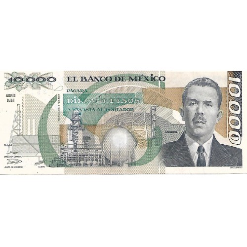 1988 - México PIC 90b billete de 10.000 Pesos EBC