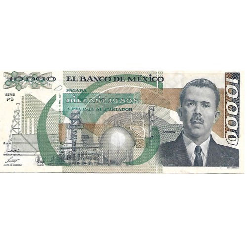 1991 - México PIC 90d billete de 10.000 Pesos EBC