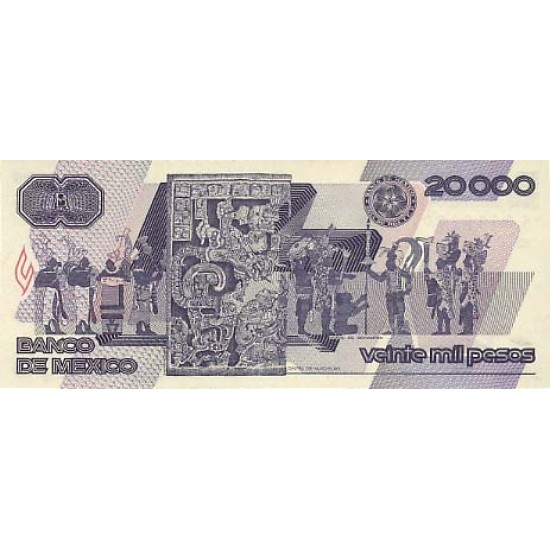 1989 - Mexico P92b 20,000 Pesos banknote 1989 - Mexico P92b 20,000 Pesos banknote