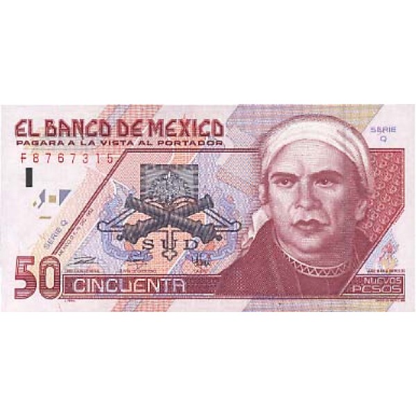 1992 - Mexico P101 50 Nuevos Pesos banknote