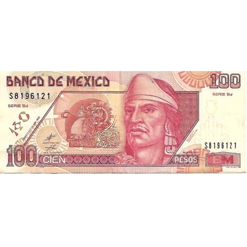 1999 - Mexico PIC 108d 100 Pesos banknote XF