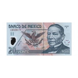 2001 - México PIC 116b billete de 20 Pesos S/C 2001 - México PIC 116b billete de 20 Pesos S/C