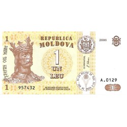 2006 - Moldavia PIC 8g billete de 1 Leu S/C 2006 - Moldavia PIC 8g billete de 1 Leu S/C