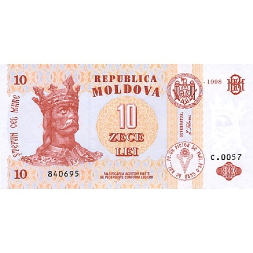 2006   Moldavia PIC10 e           billete de 10 Lei