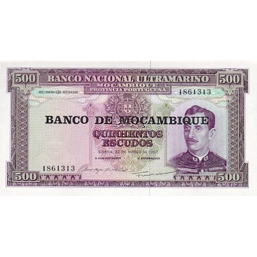 1976 - Mozambique pic 118 billete de 500 Escudos