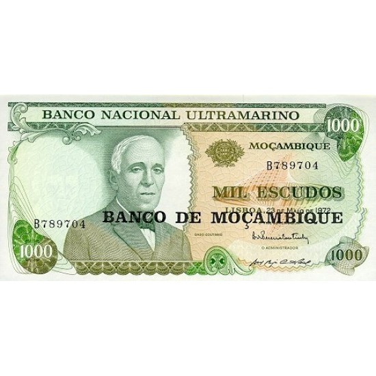 1976 - Mozambique PIC 119 1000 Escudos banknote 1976 - Mozambique PIC 119 1000 Escudos banknote
