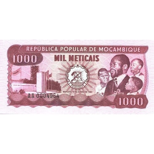 1980 - Mozambique PIC 128  1000 Meticais banknote
