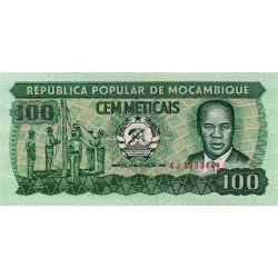 1983 - Mozambique PIC 130a 100 Meticai banknote