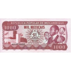 1983 - Mozambique PIC 132a 1000 Meticai banknote
