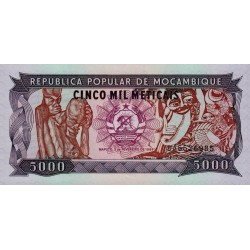 1989 - Mozambique PIC 133b billete de 5000 Meticais S/C